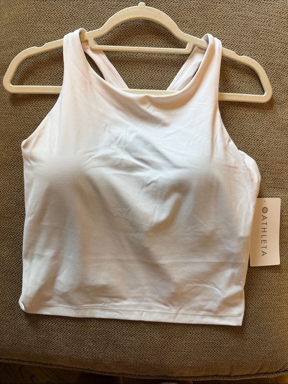 Athleta Purpose Cropped Tank / Sports Bra in White (NWT)